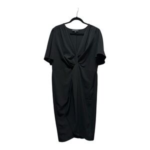 Eloquii Black V-Neck Sheath Midi Dress